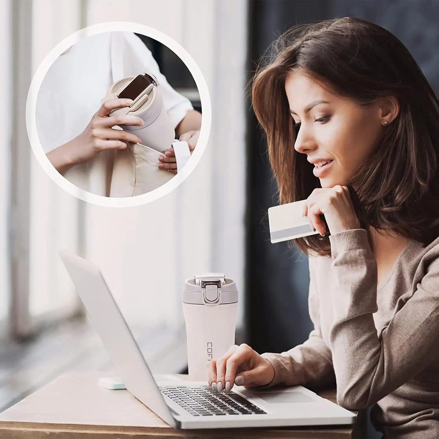 تراول ماگ coffee دو حالته آسان نوش و نیدار 400 میلیلیتری